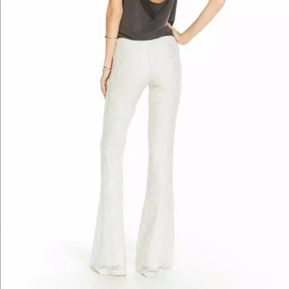 CHASER Lace Bell Bottoms Flares Salt Ivory Large NWT - Picture 4 of 7